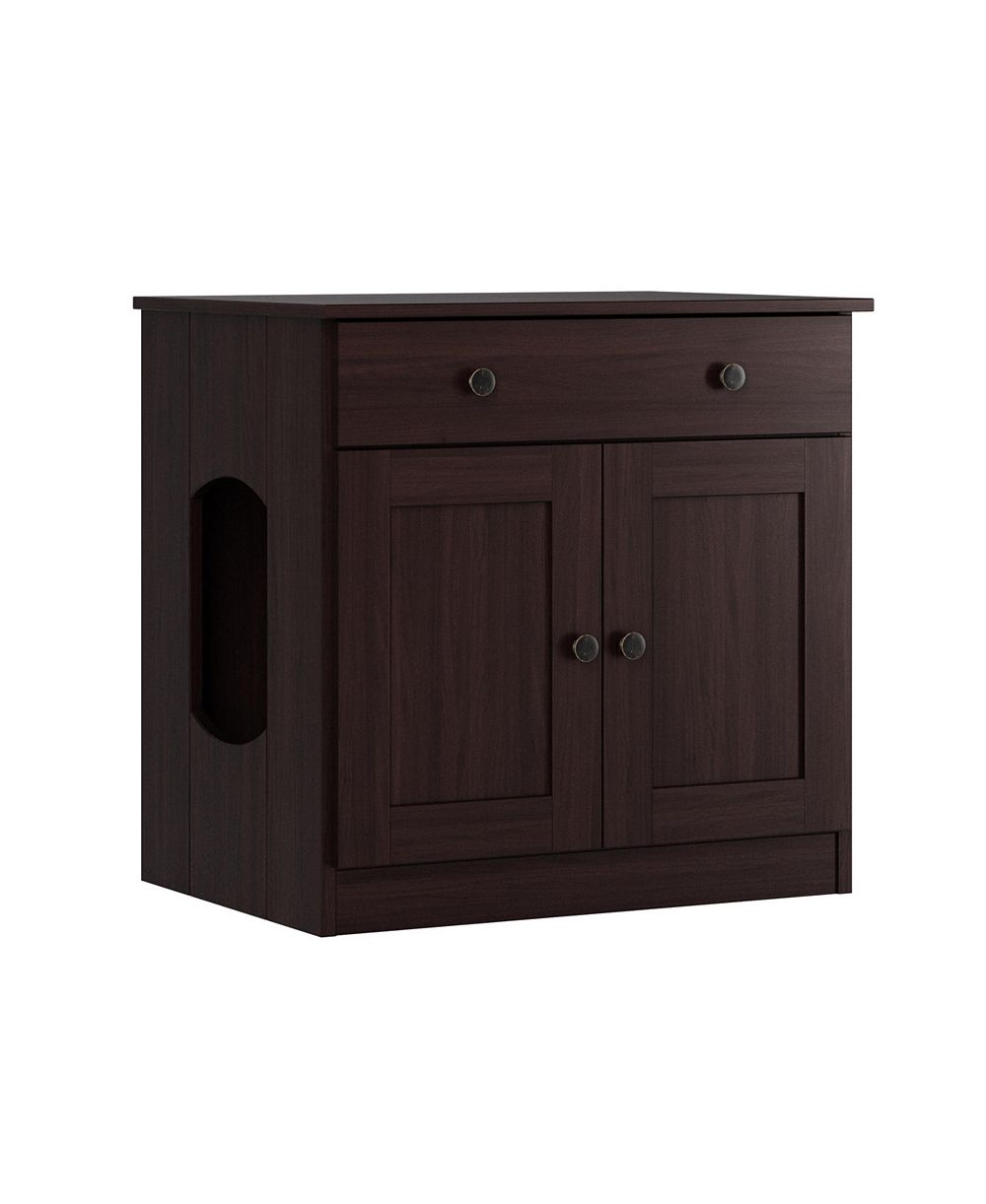 Palace Imports 100% Solid Wood Ziva 2-Door Cat Litter Box Enclosure