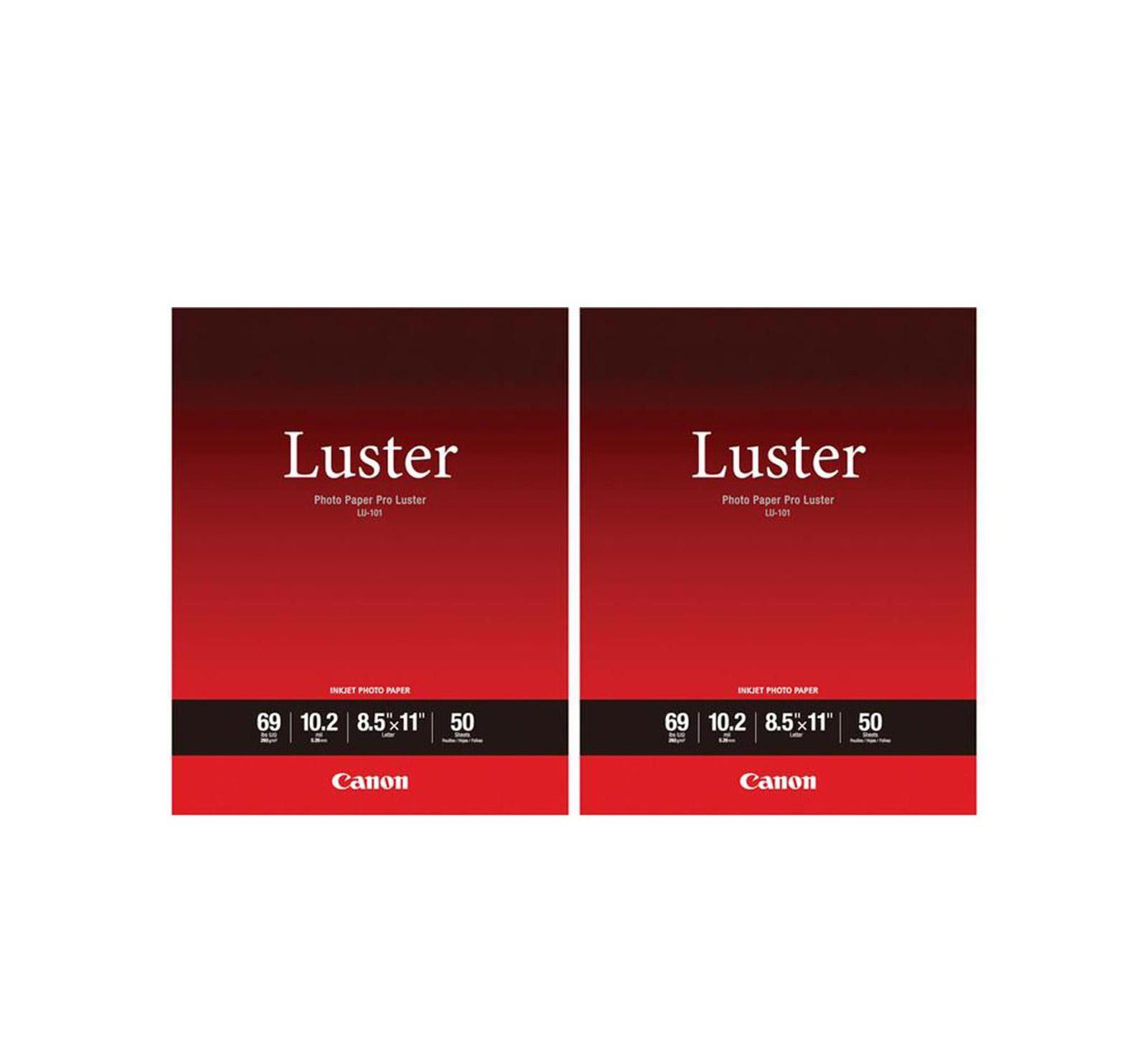 Canon 2 Pack LU-101 Pro Luster Photo Paper (8.5x11"), 50 Sheets