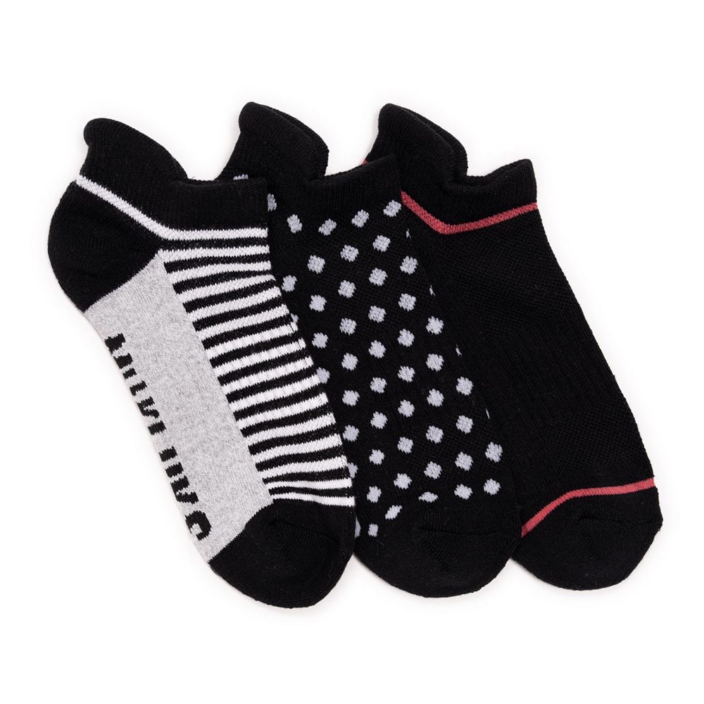 MUK LUKS Women's 3 Pack Nylon Compression Ankle Socks, One