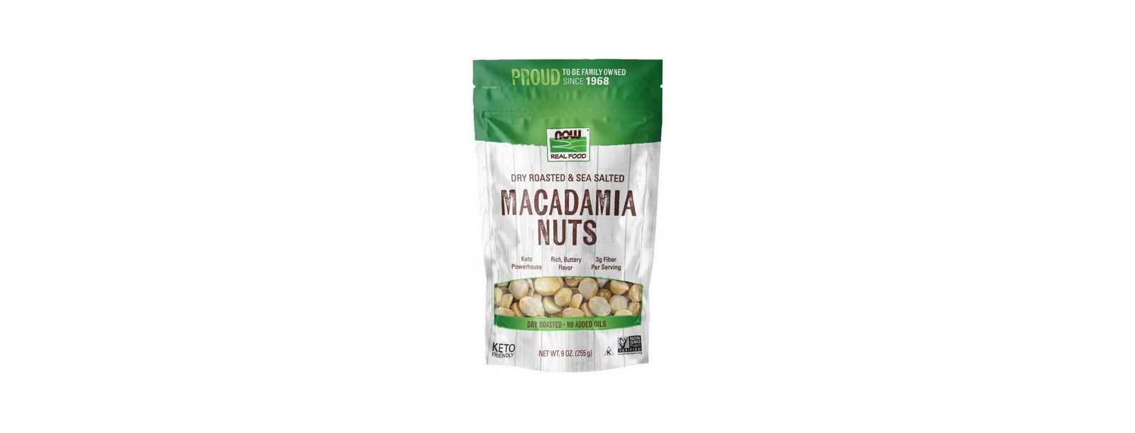 NOW Foods жареные и соленые орехи макадамия, 9 oz