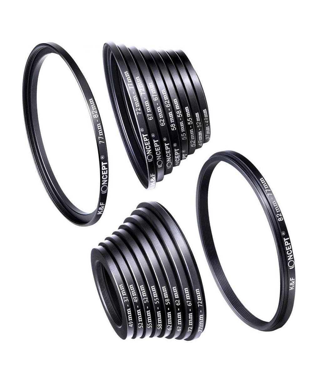 KandF Concept KF Concept Filter Ring Adapter Set w/9x Step-Up Ring, 9x Step-Down Ring