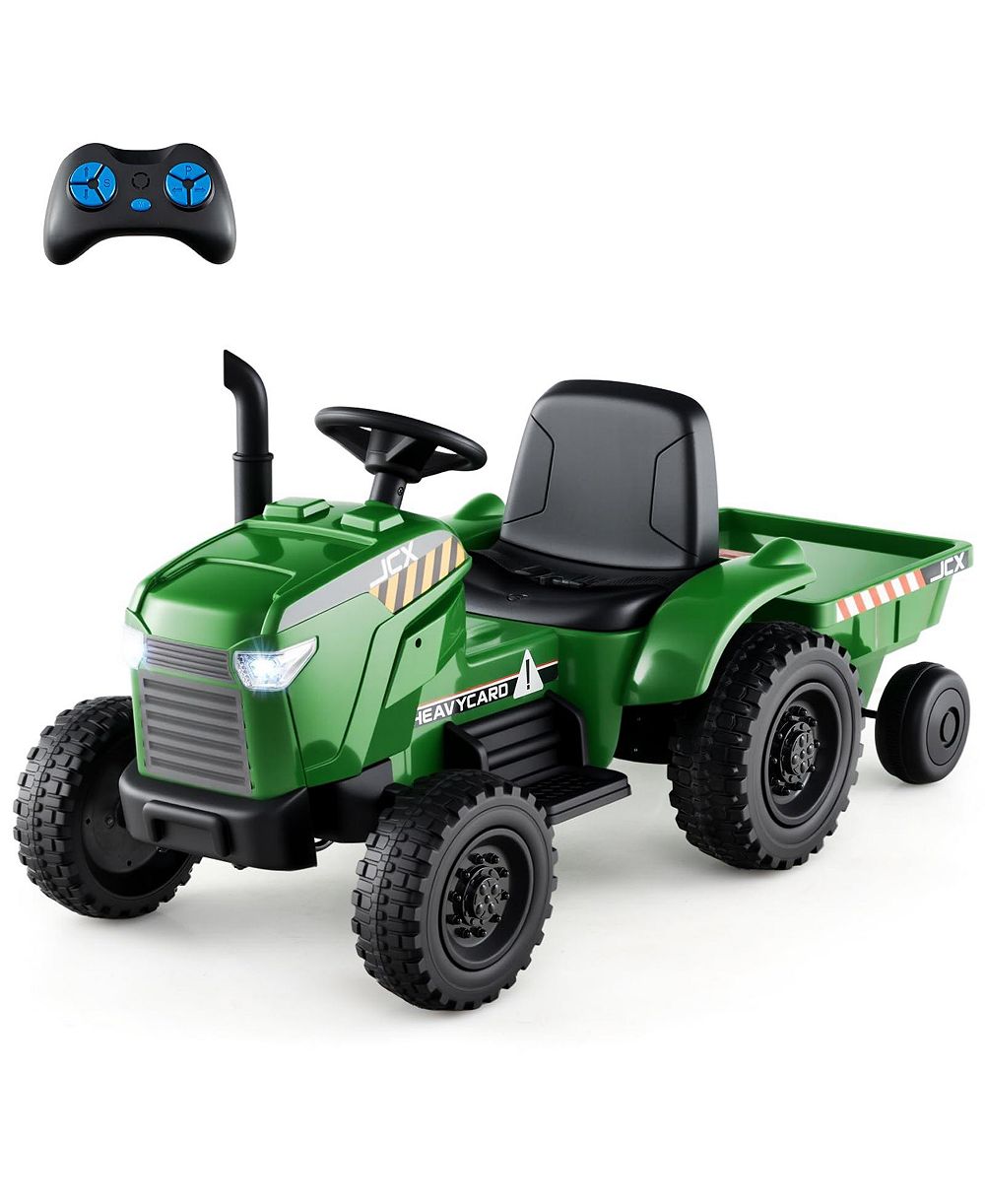 Детский игрушечный трактор 12V с прицепом
