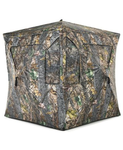 Mecale 3 Person Portable Pop-Up Ground Tent with Gun Ports and Carrying Bag