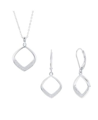 Комплект из ожерелья и серег Sterling с бриллиантовой огранкой CZ