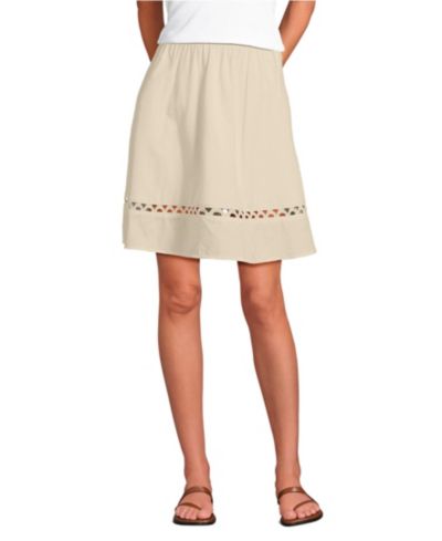 Lands' End Women's Voile Ladder Trim Above the Knee Skirt