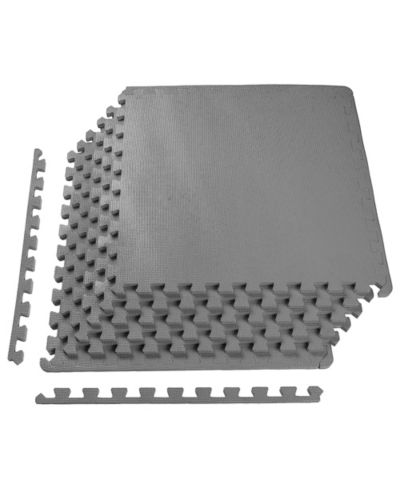 BalanceFrom Fitness 72 Sq Ft Interlocking EVA Foam Exercise Mat Tiles, Gray