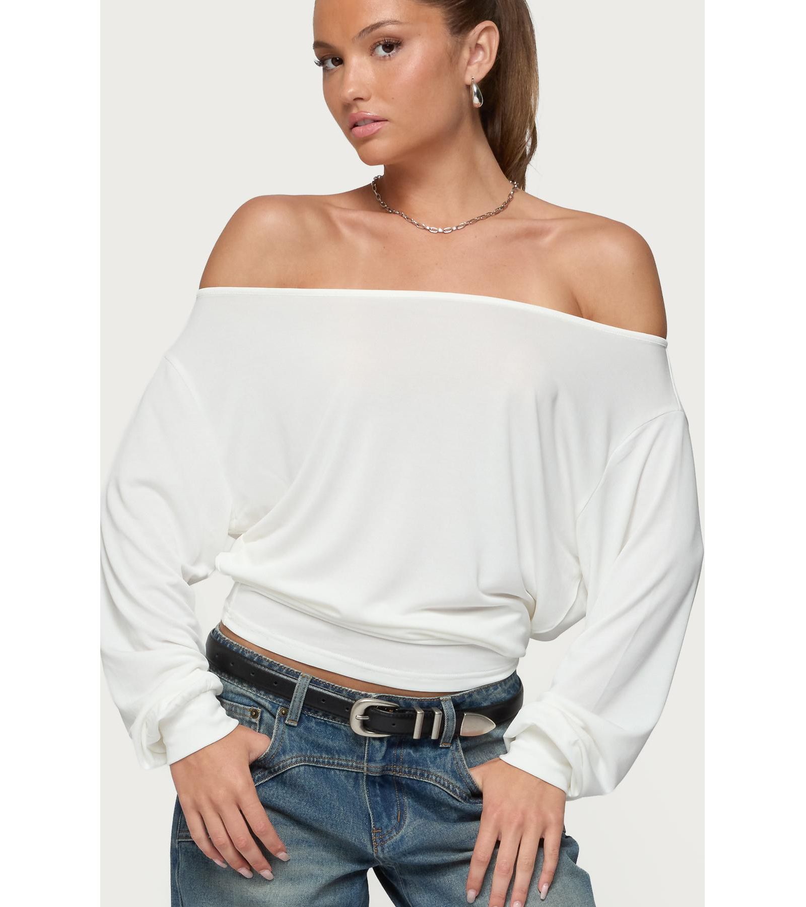 Edikted Women's Nannie Off Shoulder Oversized Top
