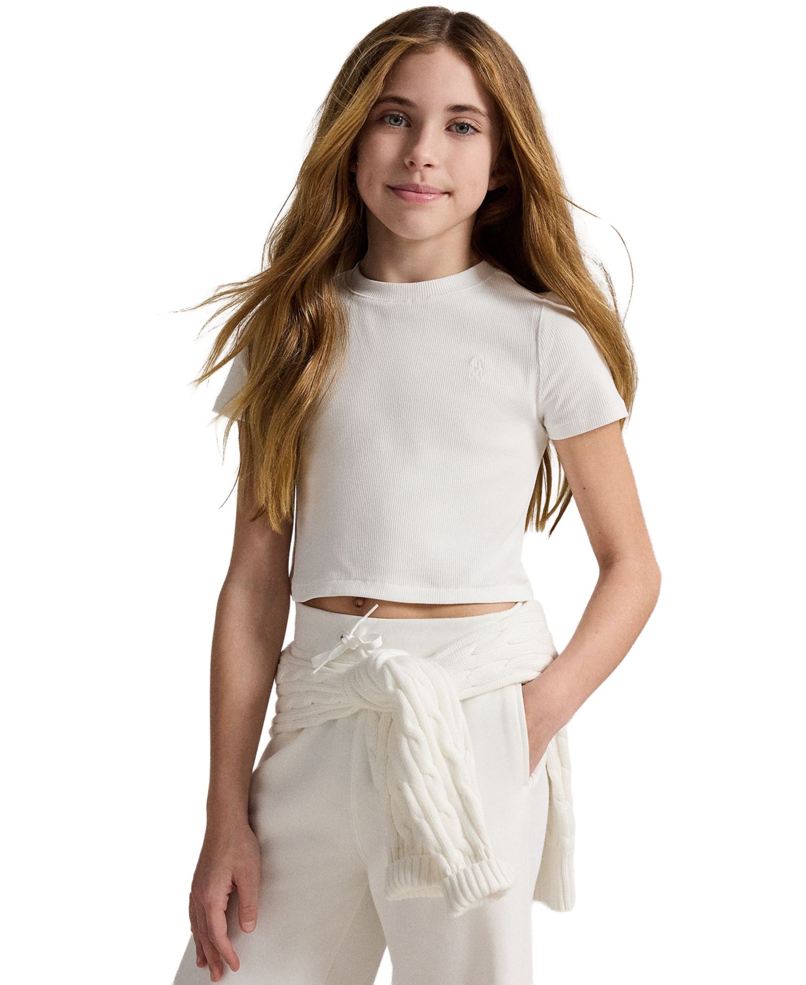 Polo Ralph Lauren Girls' 7-16 Ribbed Boxy T-Shirt