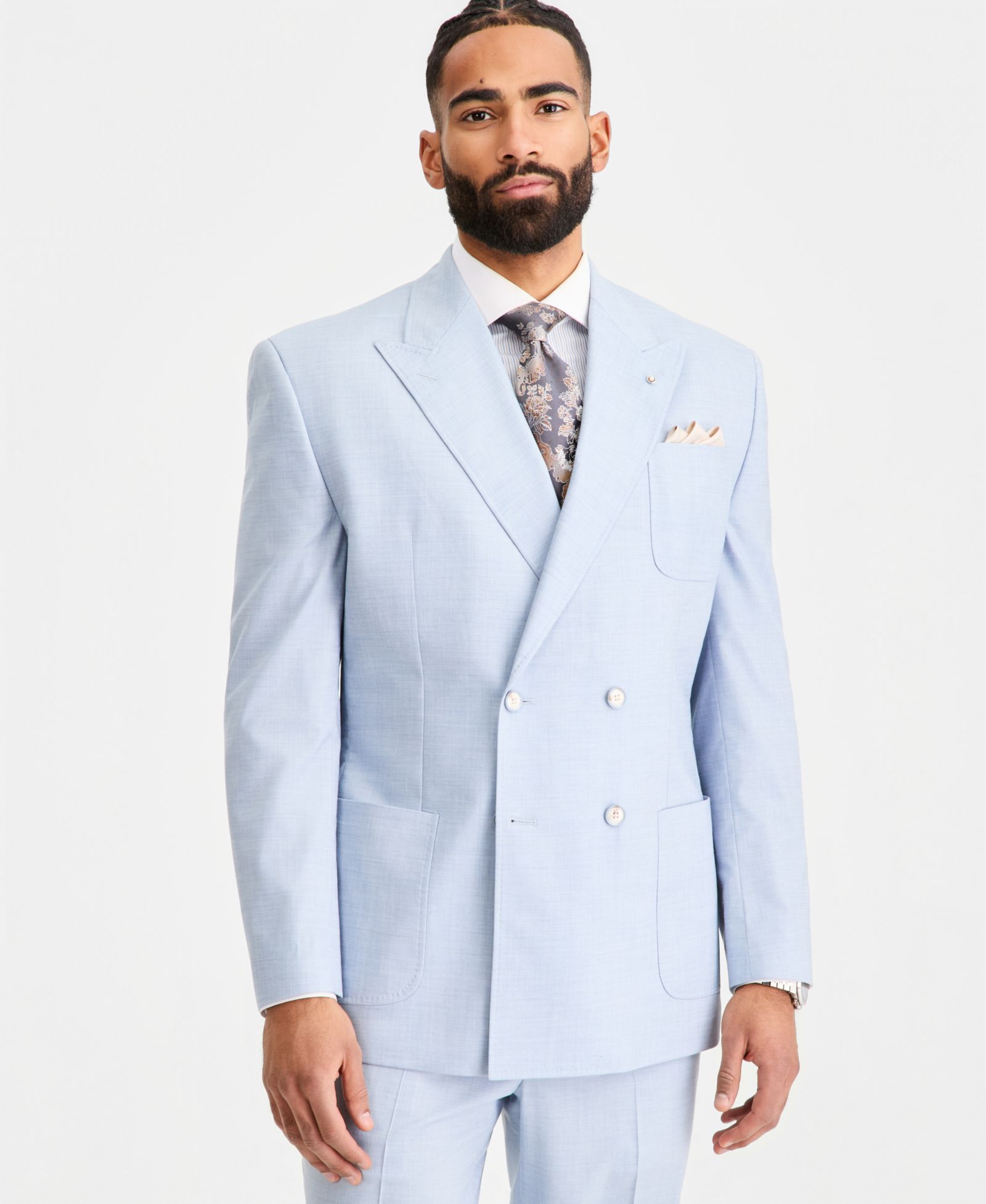 Tayion Collection Men's Classic-Fit Double-Breasted Suit Separate Jacket