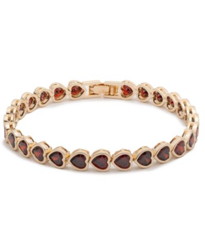 Браслет Givenchy Cubic Zirconia Crystal Stone Gold-Tone Heart Flex