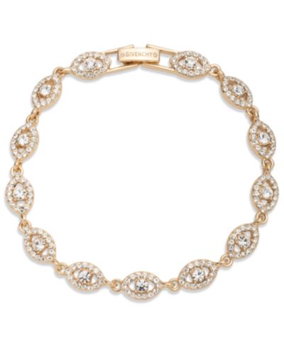 Givenchy Crystal Stone золотистый гибкий браслет