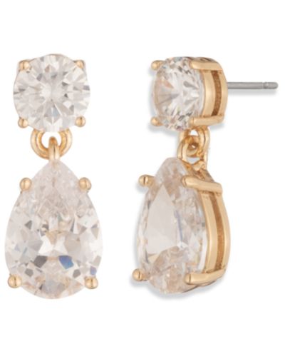 Серьги Givenchy Cubic Zirconia Gold-Tone Pear Double Drop