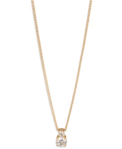 Givenchy Cubic Zirconia Gold-Tone Double Stone Pendant Necklace