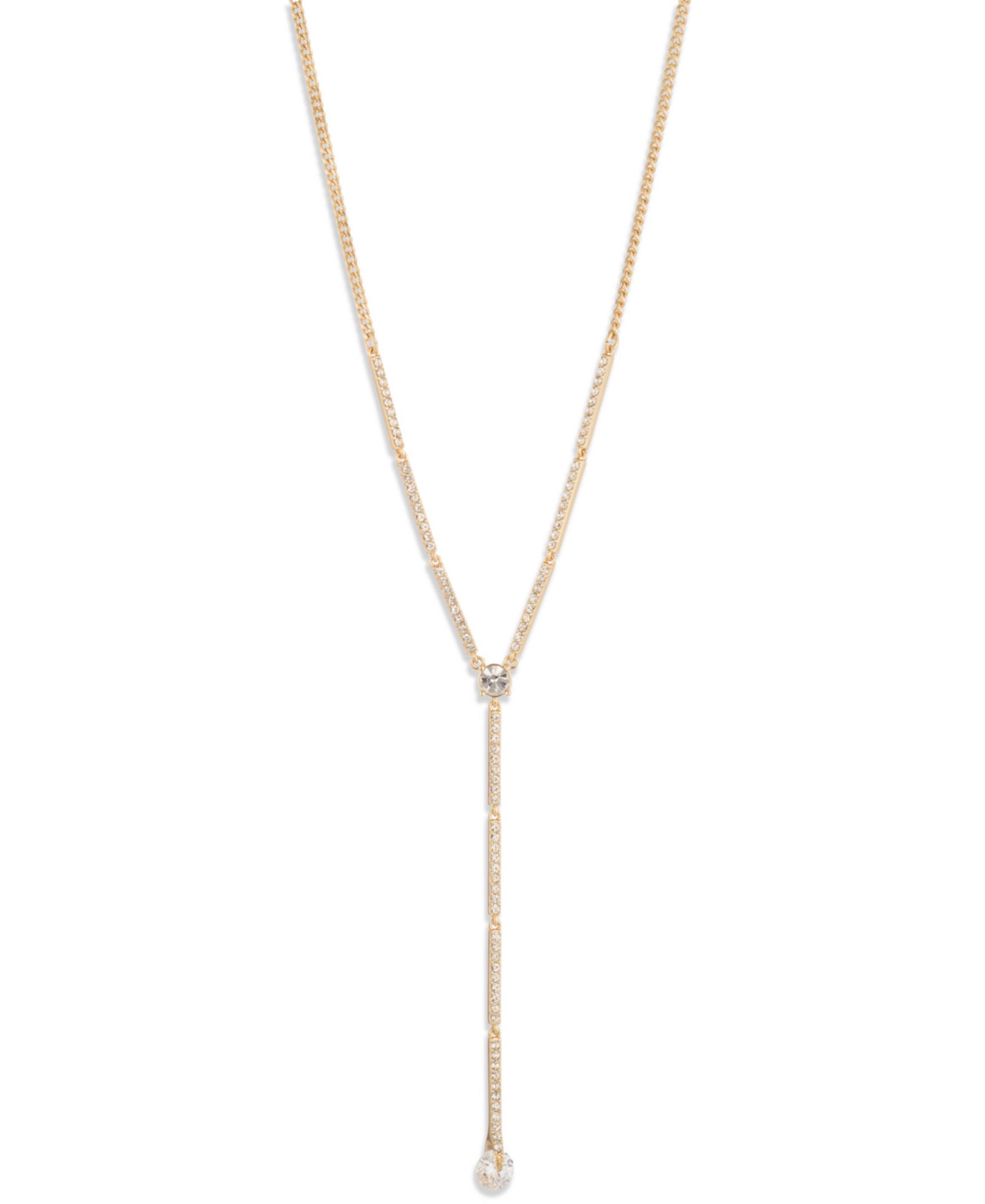 Givenchy Cubic Zirconia Crystal Gold-Tone Long Y Necklace