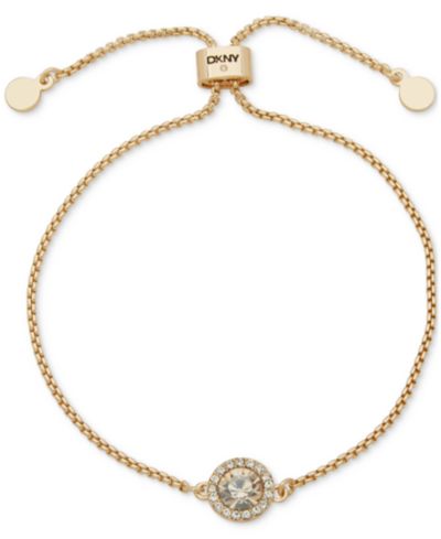 Браслет DKNY Crystal Inlay Stone Gold-Tone Slider