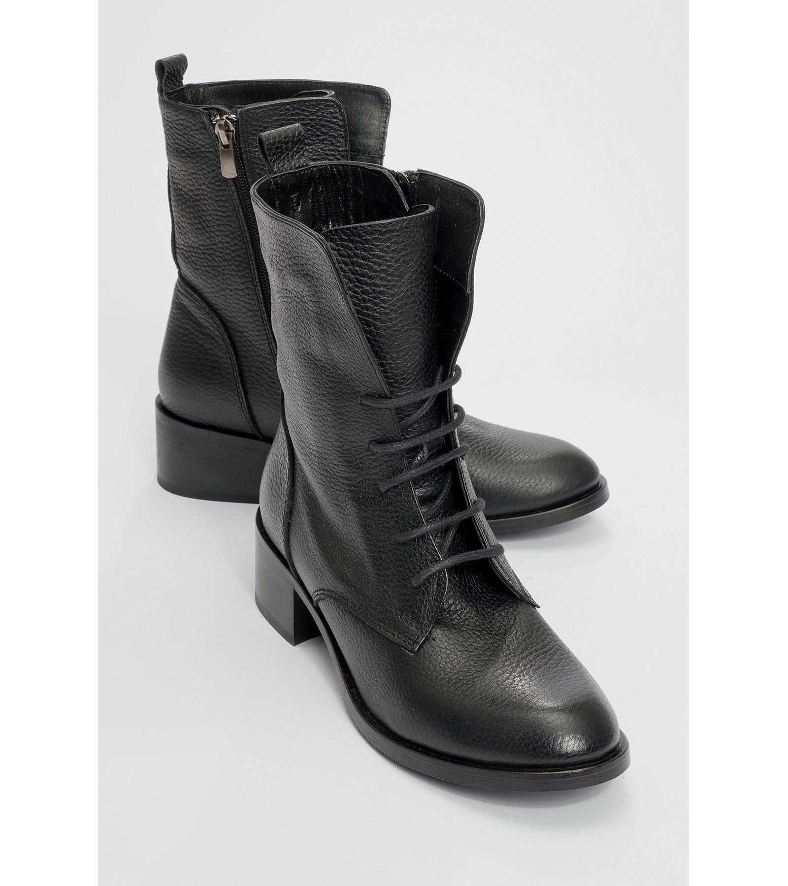 Ботильоны Forever & Always Shoes Lana Leather Block Heel (Женские)