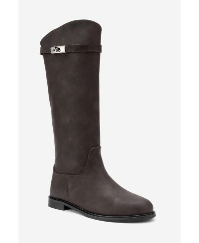 Brown suede faux leather