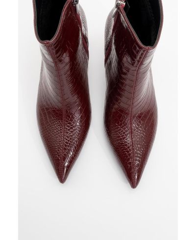 Burgundy patent faux leather