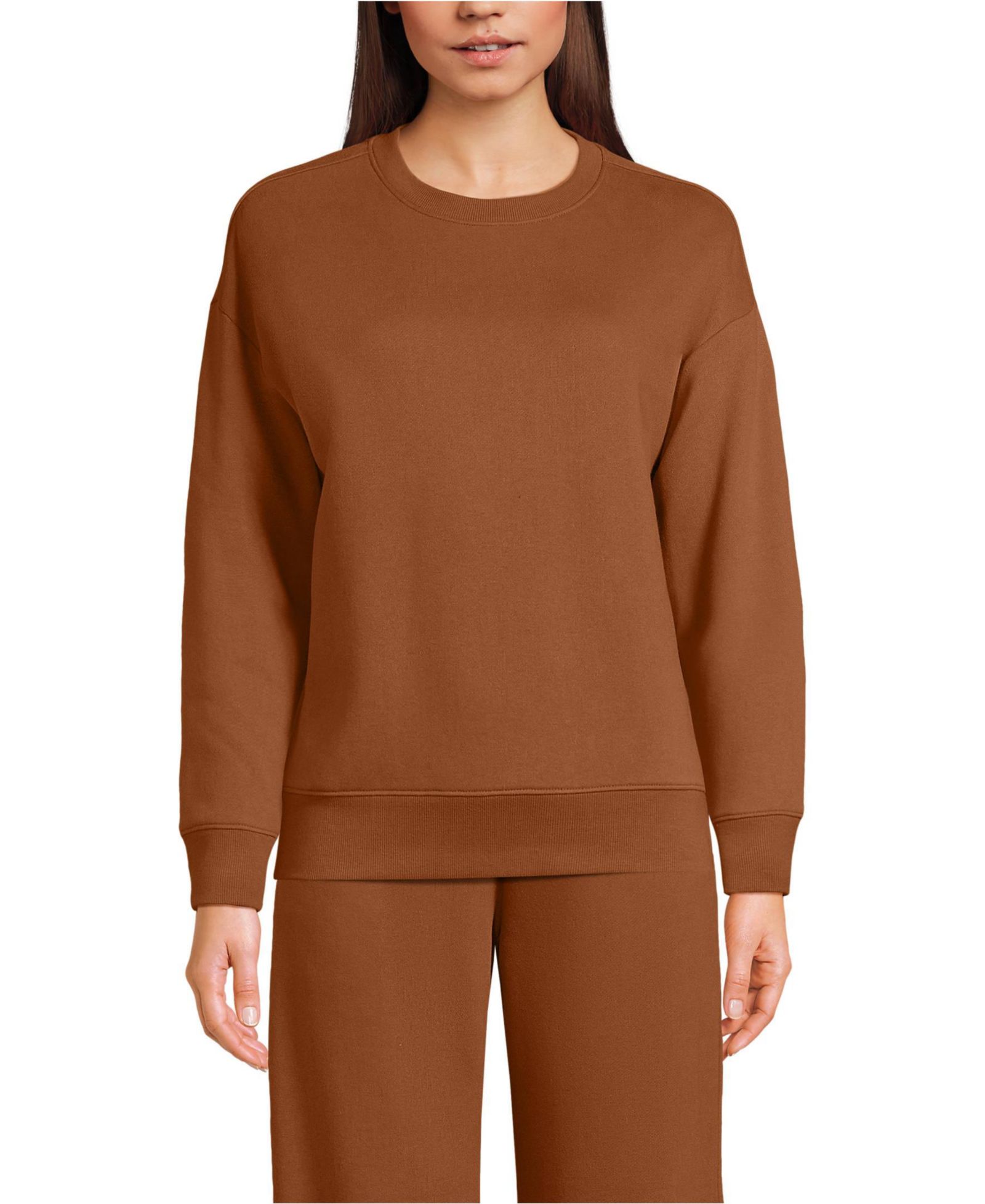 Lands' End Women's свитшот с длинным рукавом Relaxed Serious Sweats