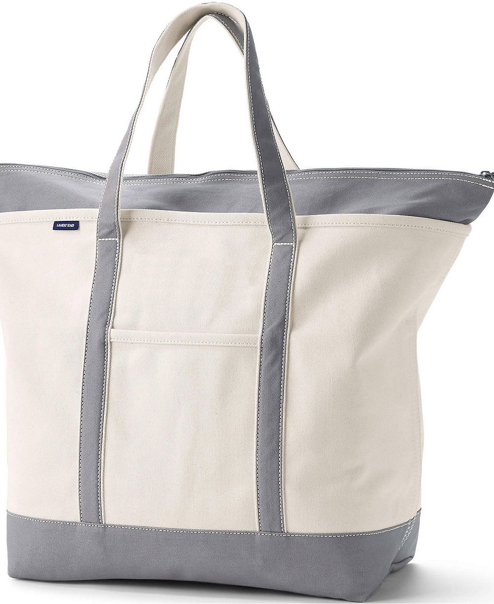 Lands' End сумка-тоут из канваса XL, 5 карманов, на молнии
