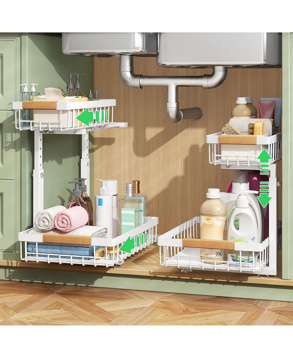 Органайзер Kitstorack 2 Tier Pull out Under Sink White, 4 шт.
