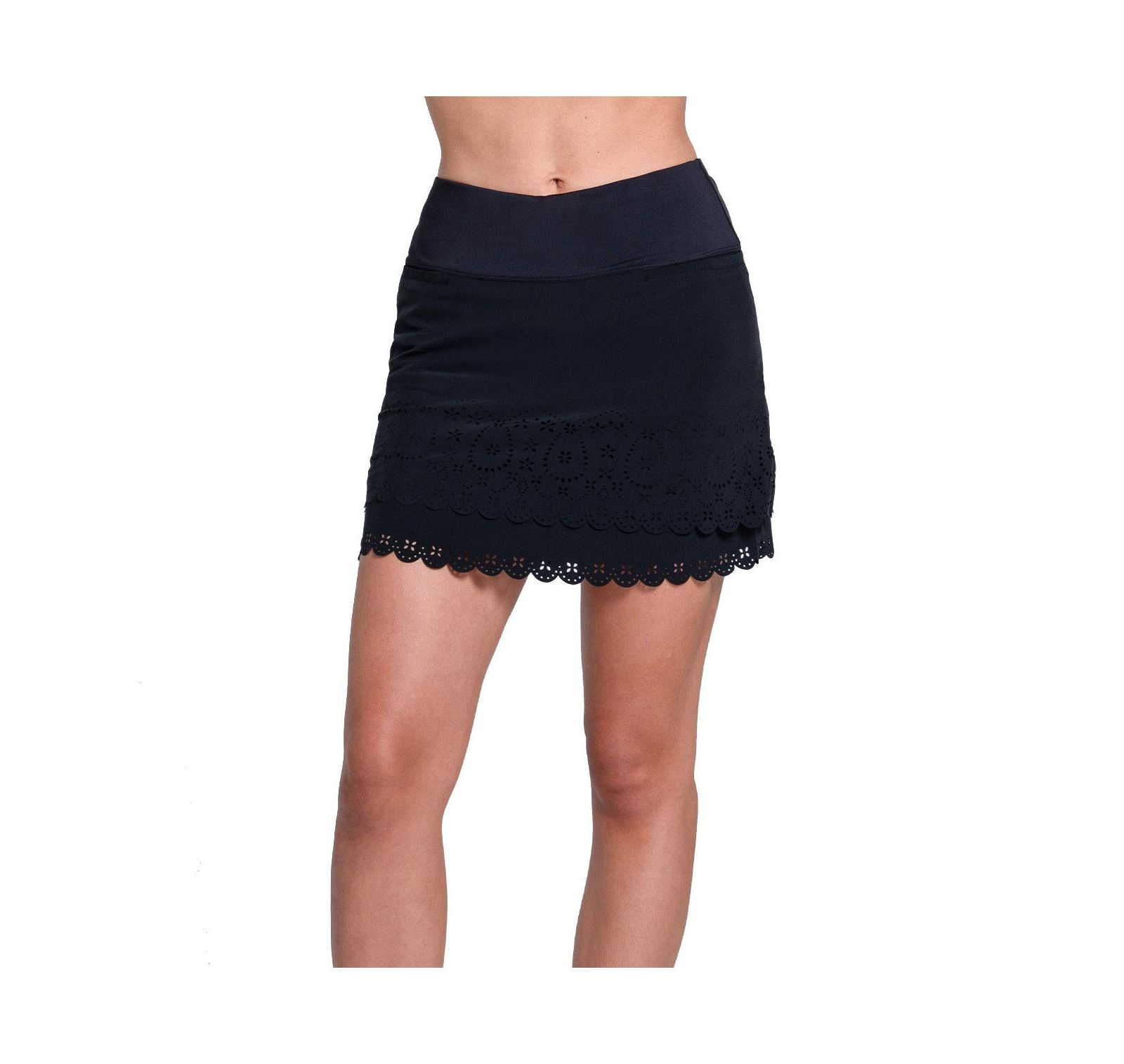 Lucky In Love Women's Laser Bloom Tier 17.5 Inch Golf Skort