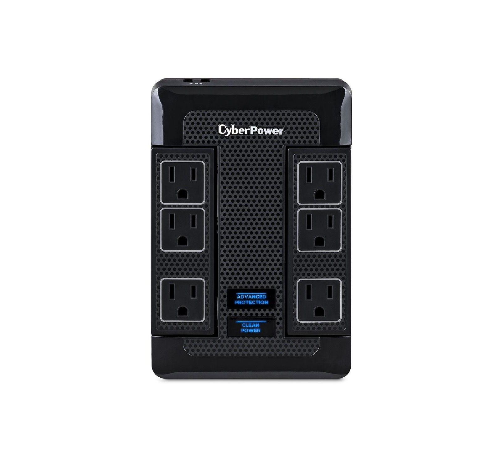 Сетевой фильтр CyberPower HT600WSU2A 6-Outlet 500V Wall Mount Surge Protector, Black