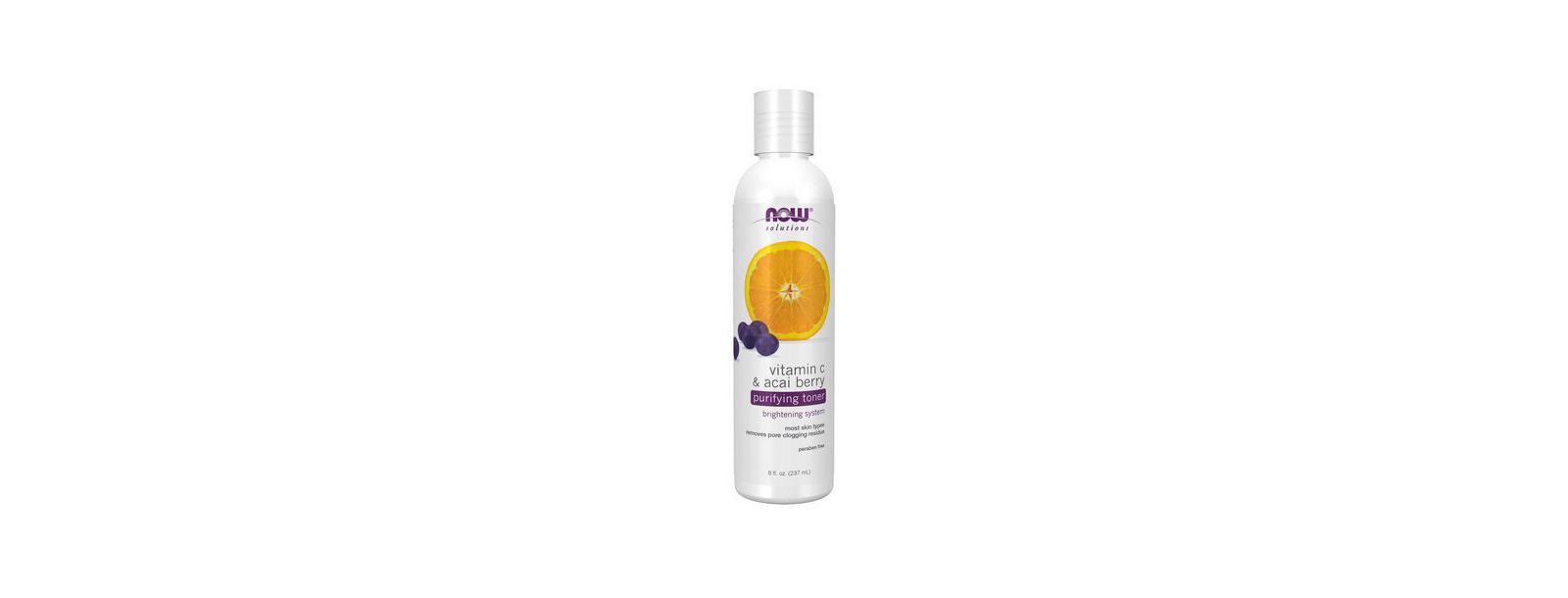 NOW Foods очищающий тоник с витамином C и ягодами Acai, 8 oz