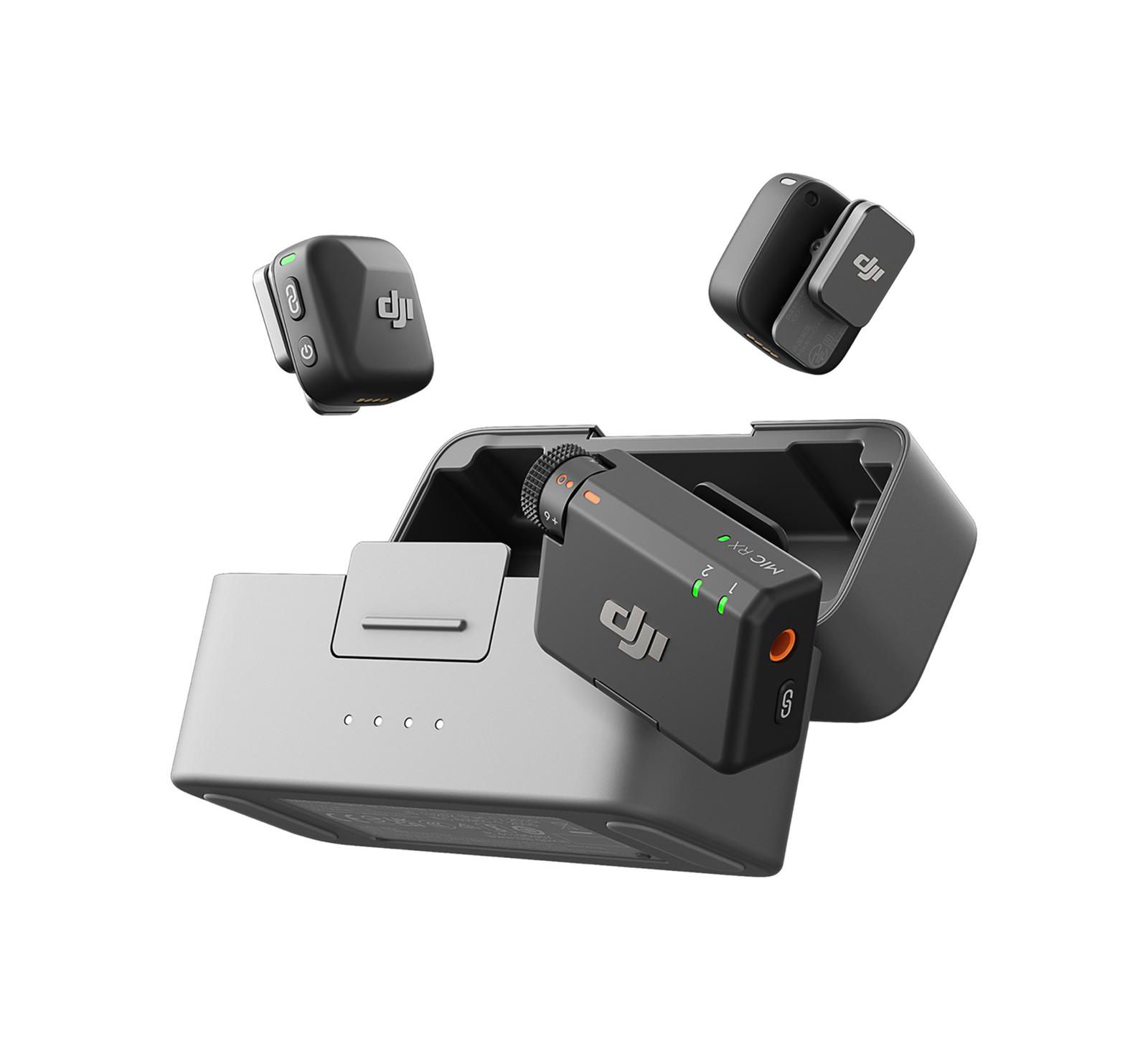 DJI Mic Mini 2.4GHz 2P Clip-On Digital Wireless Mic System w/Charging Case