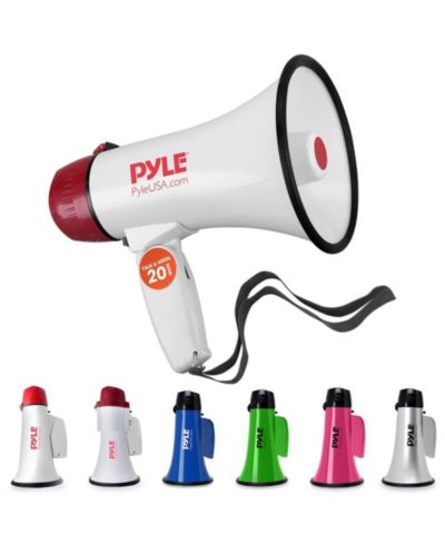 Pyle Battery-Operated Compact Megaphone Speaker with Siren Alarm Mode