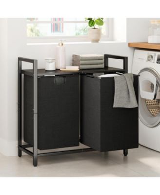 Корзина для белья Kitstorack с полкой и 2 съемными мешками 44.5L