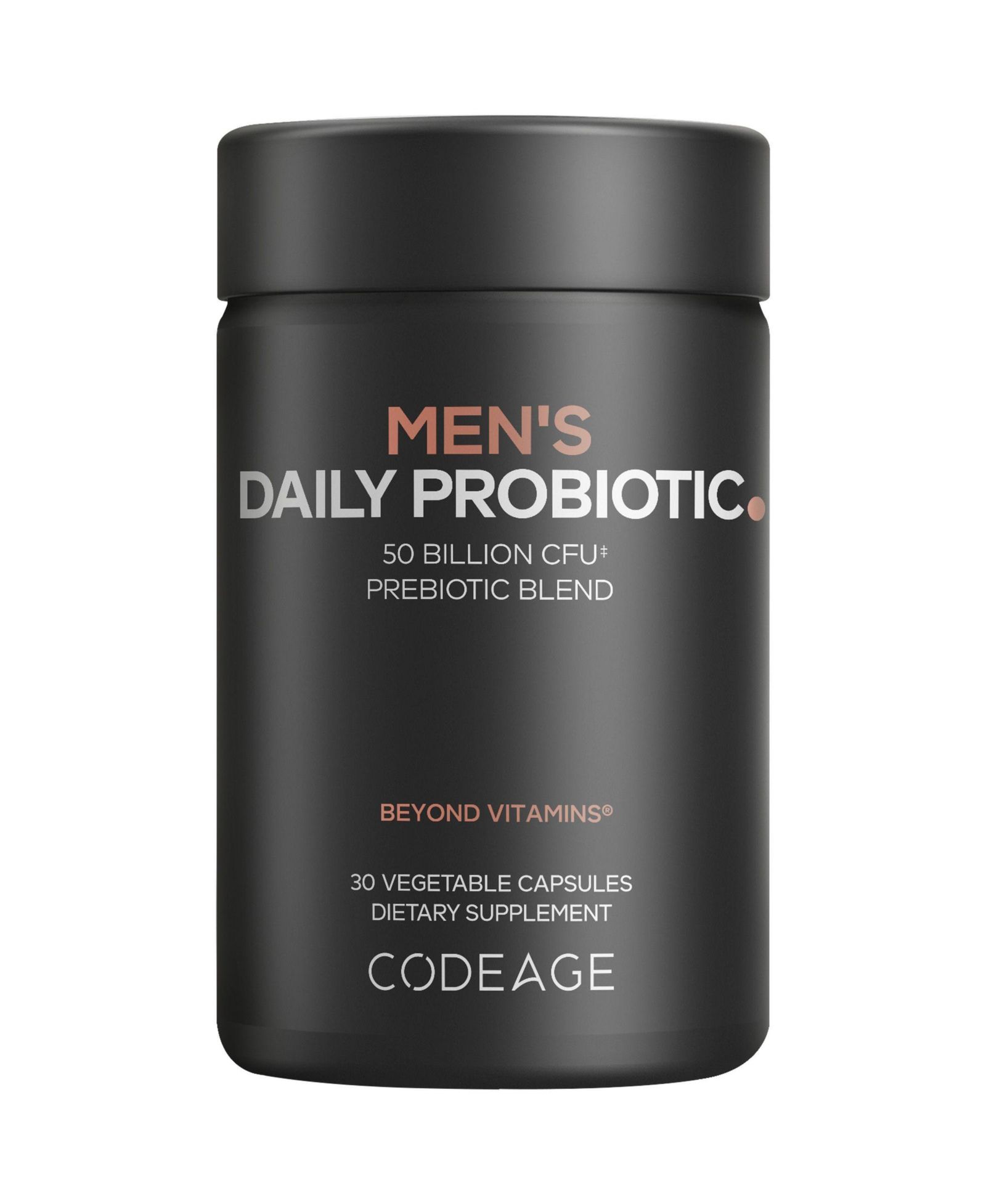 Мужская пищевая добавка Codeage Daily Probiotic, 50 Billion CFU с цинком и инулином, 30 капсул