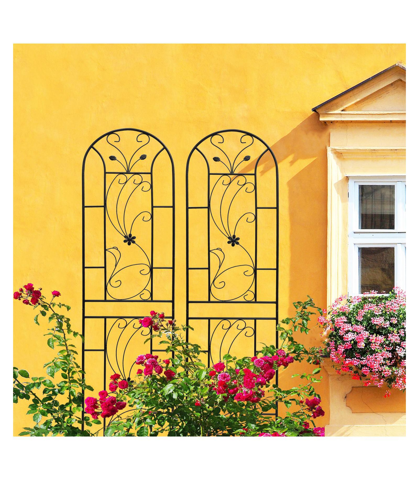 Streamdale Furniture садовая решетка 2-Pack Metal Garden Trellis, 86,7" Rustproof, Peacock Style