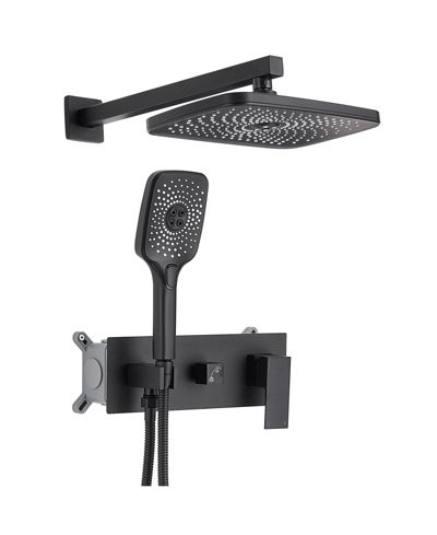 Greenspring Dual Function Rain Shower Head System with Handheld Shower Kit and Valve, Single Handle, 2-Spray