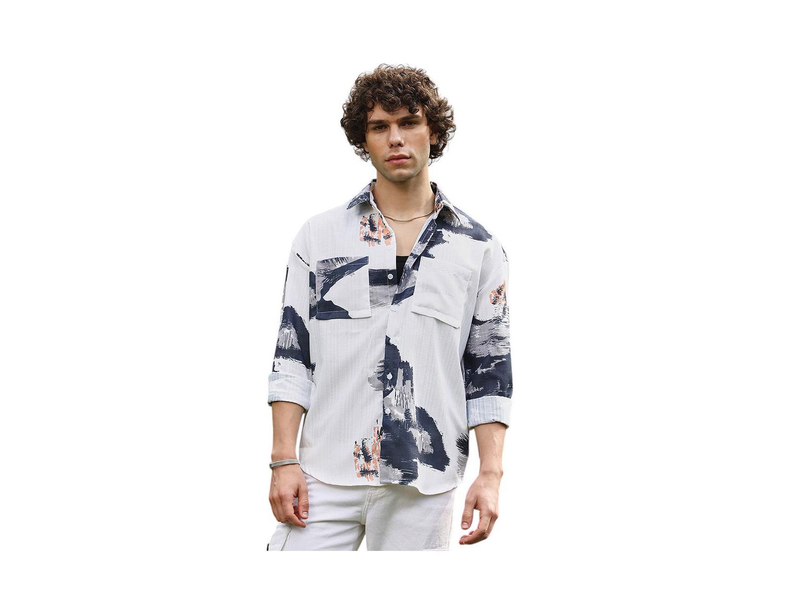 Мужская рубашка Campus Sutra Ethereal Strokes Oversized