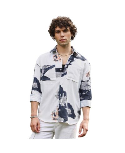 Мужская рубашка Campus Sutra Ethereal Strokes Oversized