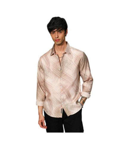Campus Sutra Men's Ecru Beige Soft-Brushed Shirt