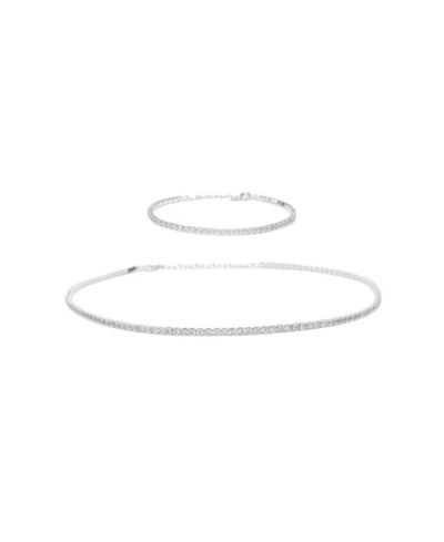 Набор из ожерелья и браслета Sterling Plated Cherie Tennis, Bearfruit Jewelry