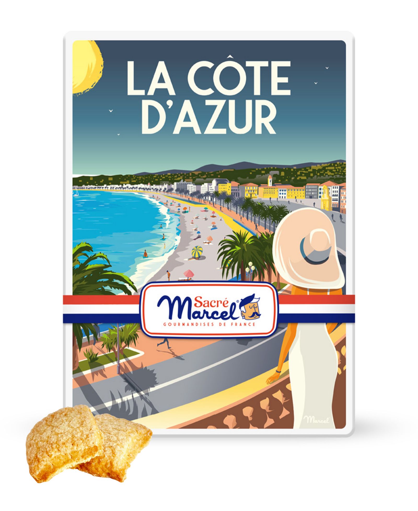 Sacre Marcel Печенье с лимоном в жестяной банке Côte d’Azur, 3.5 oz.
