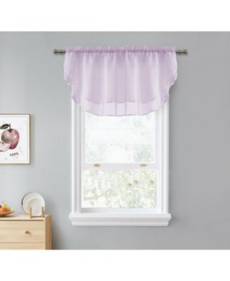 Kate Aurora Living Double Layered Sheer Rod Pocket Ascot Window Valances