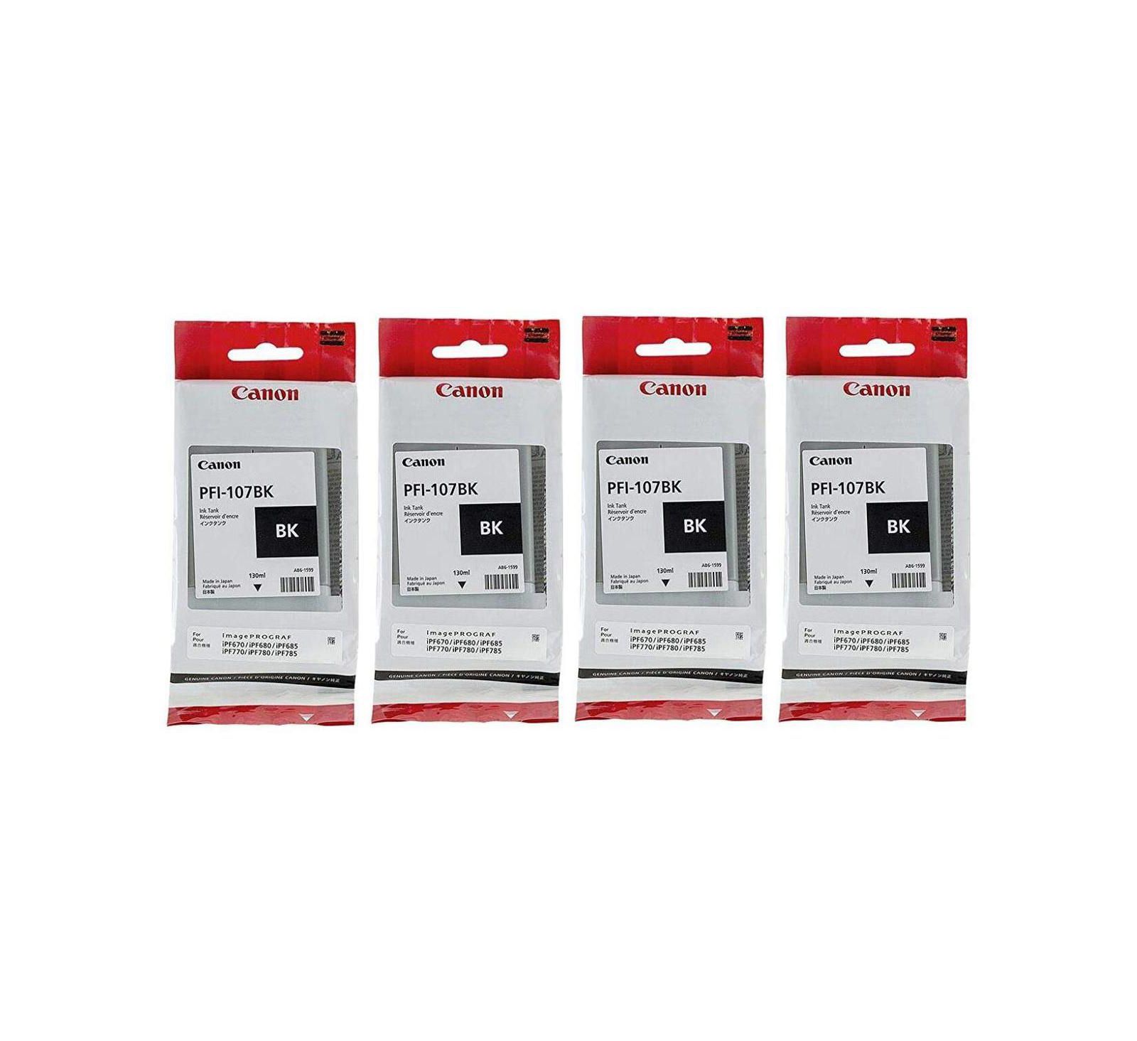 Canon PFI-107 130ml Black Ink Tank, Compatible with Canon imagePROGRAF iPF680, iPF685, iPF780, and iPF785