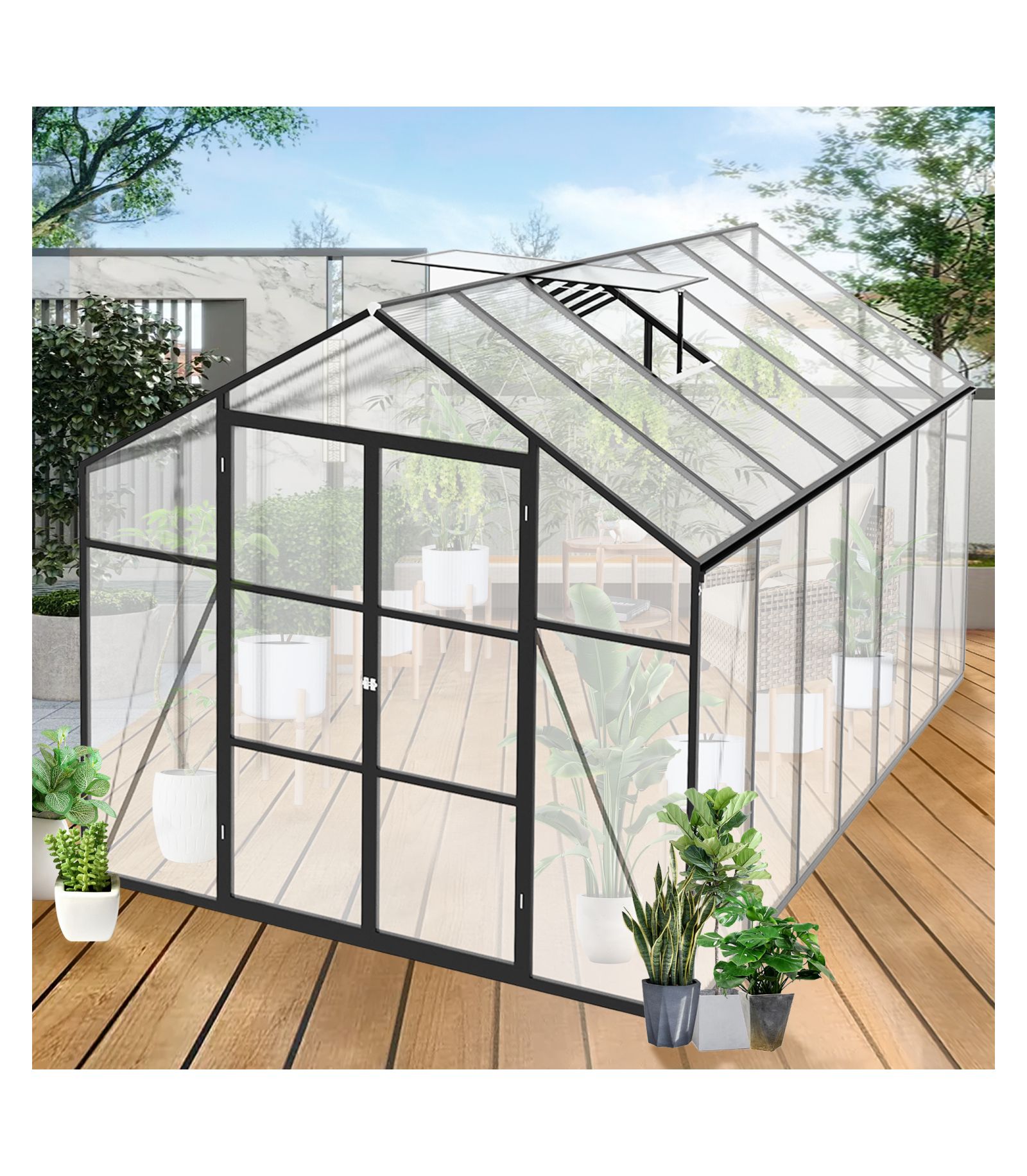 Теплица Streamdale Furniture Aluminum Polycarbonate 8x14 FT