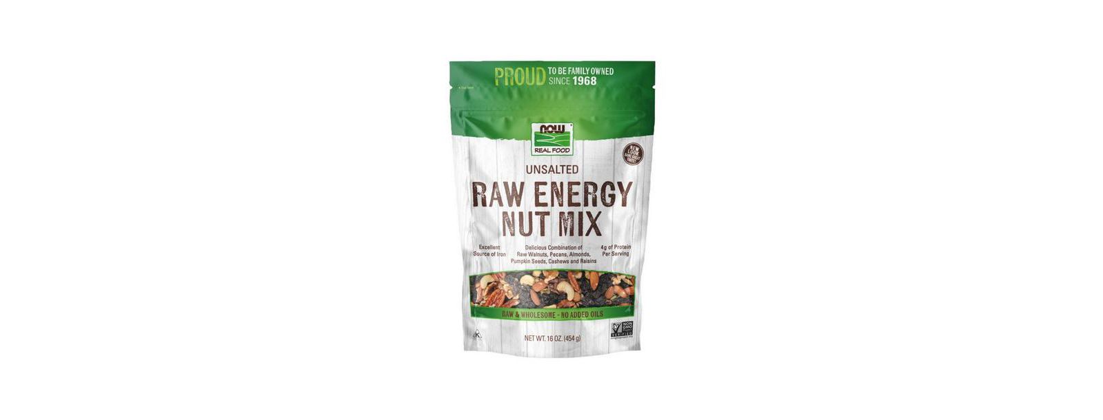 NOW Foods смесь орехов Raw Energy, несоленая, 16 Oz