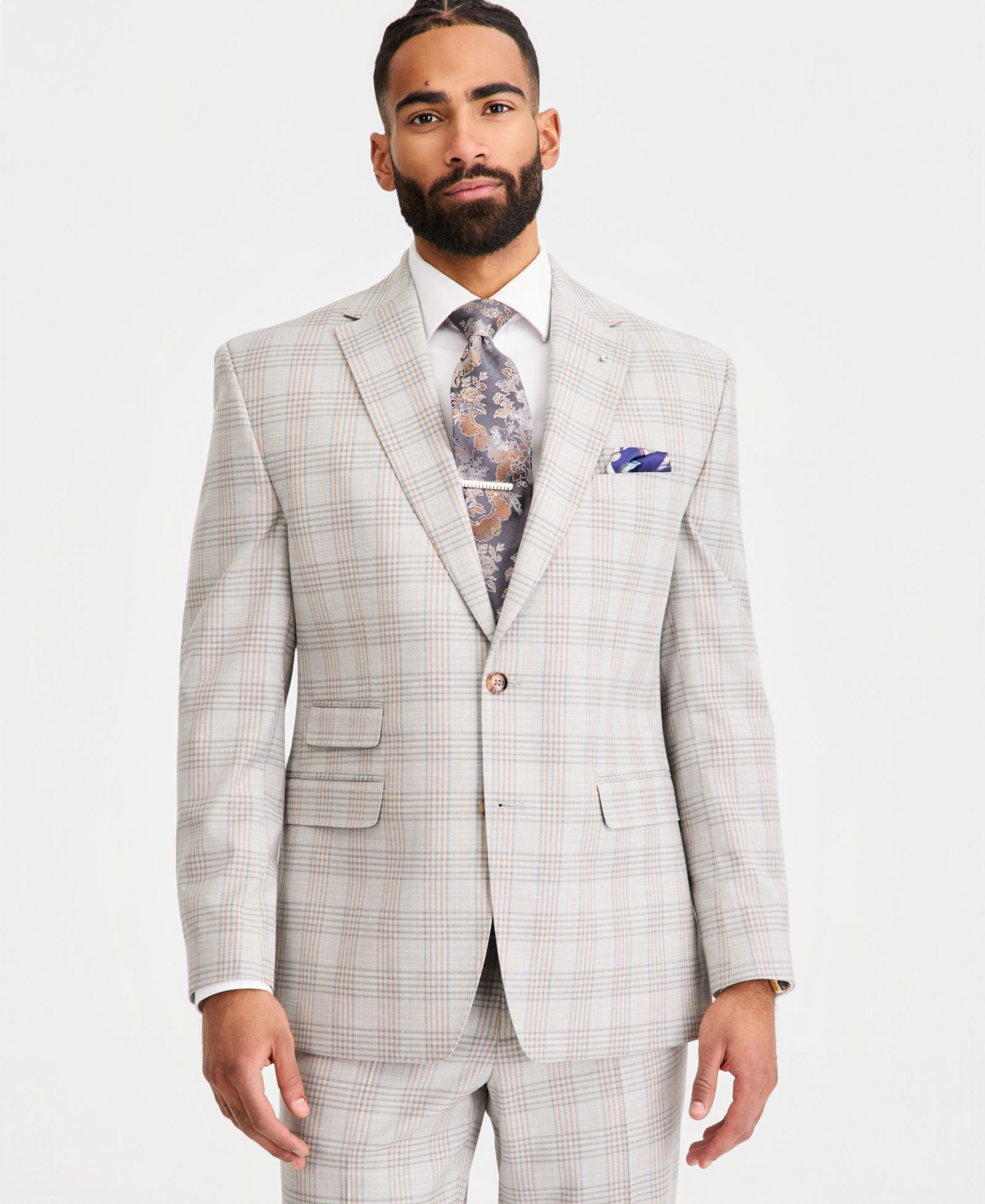 Tayion Collection Men's Classic-Fit Plaid Suit Separate Jacket