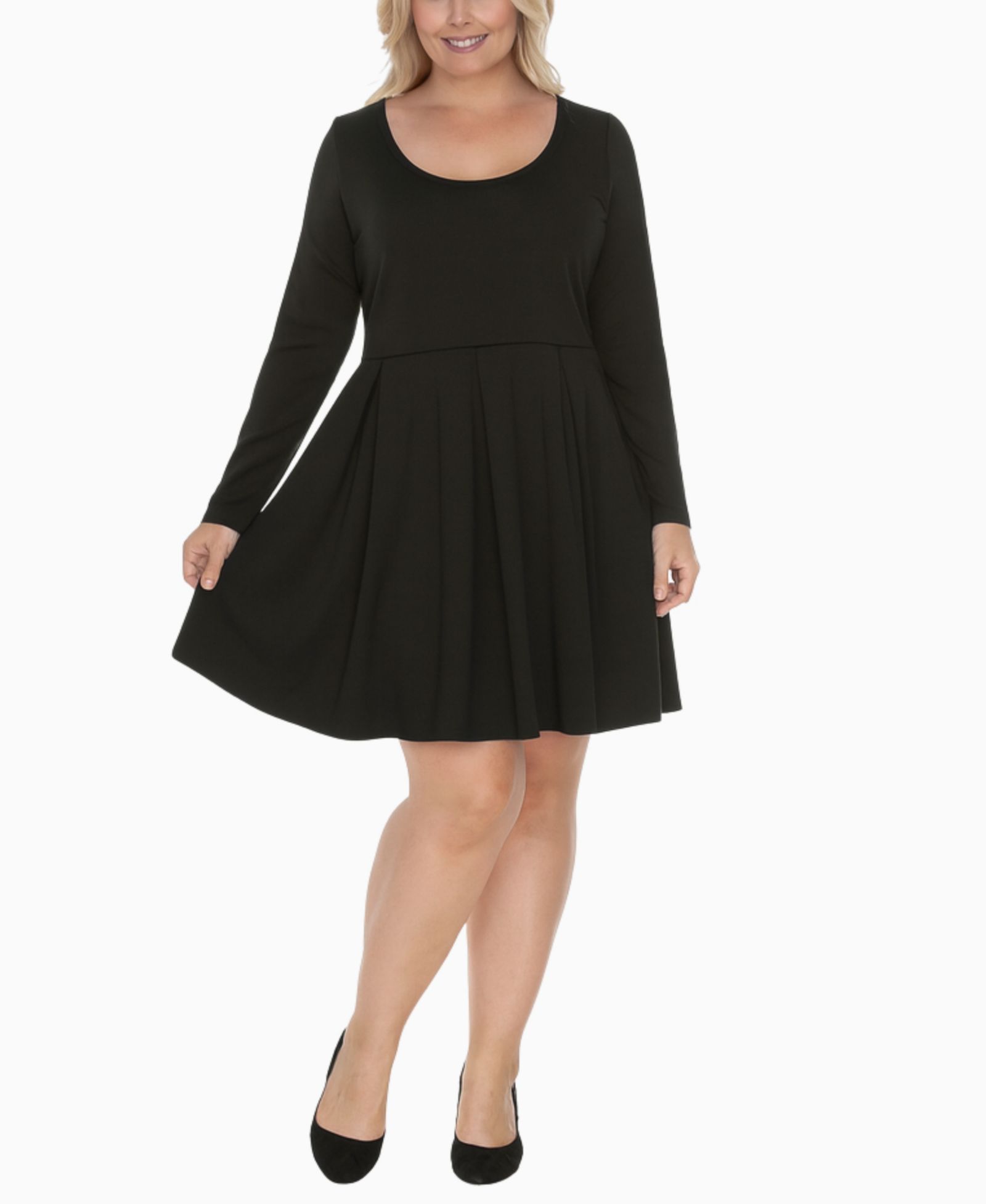 Женское классическое платье White Mark Plus Size Long Sleeve Fit and Flare