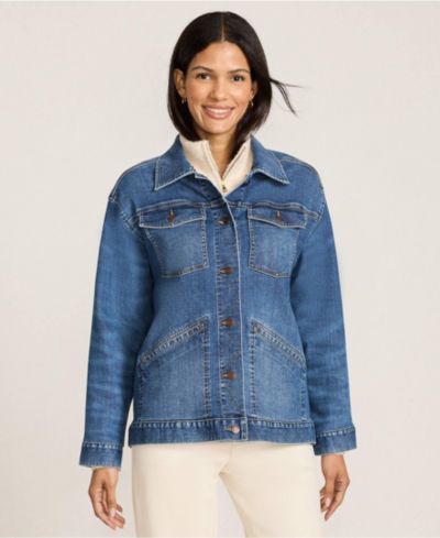 Lands' End Women's Oversized Denim Trucker Jacket