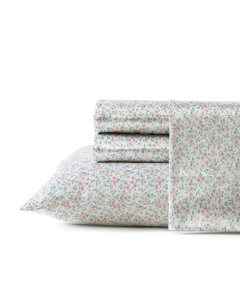 Комплект постельного белья Laura Ashley Printed Satin, 4-Pc., Queen