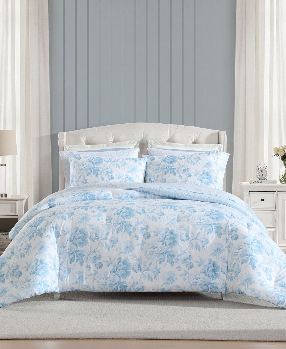Laura Ashley Anja текстурированный микрофибровый комплект постельного белья, 7 предметов, King