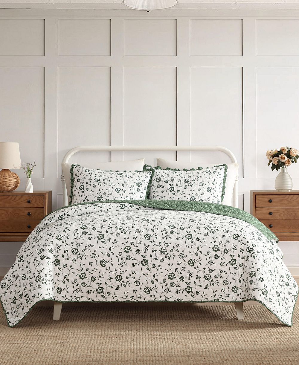 Laura Ashley Miranda хлопковый комплект стеганого одеяла, Full/Queen