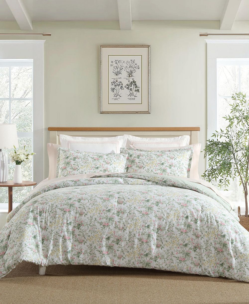 Laura Ashley Bramble Floral Cotton 2-Pc. Comforter Set, Twin